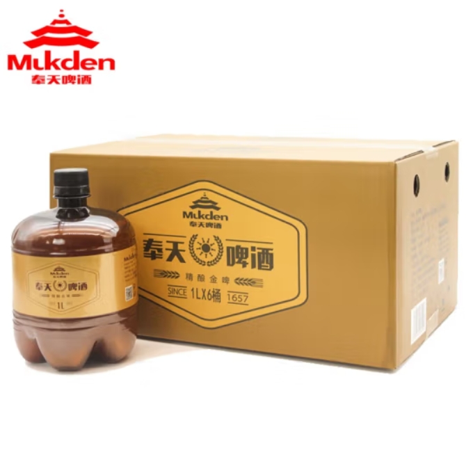 奉天啤酒 原浆精酿黄啤酒整箱 德国风味黄啤 1000mL 6瓶